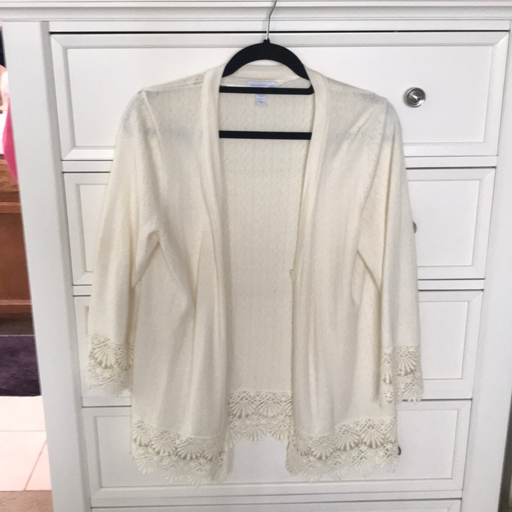 Pretty summer sweater with lace trim